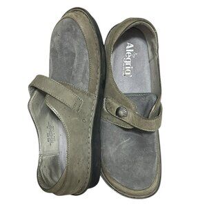 Alegria Brenna Gray Suede Clogs Women’s 9.5 EU 40 Slip On Comfort Shoes APMA App
